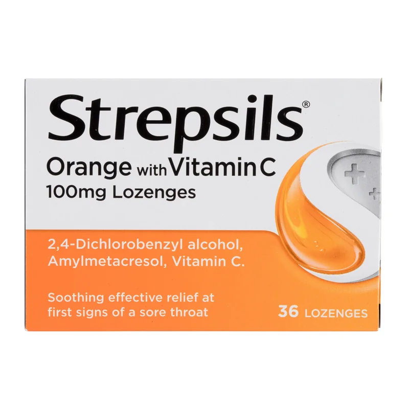 Strepsils Orange with Vitamin C 100mg Lozenges