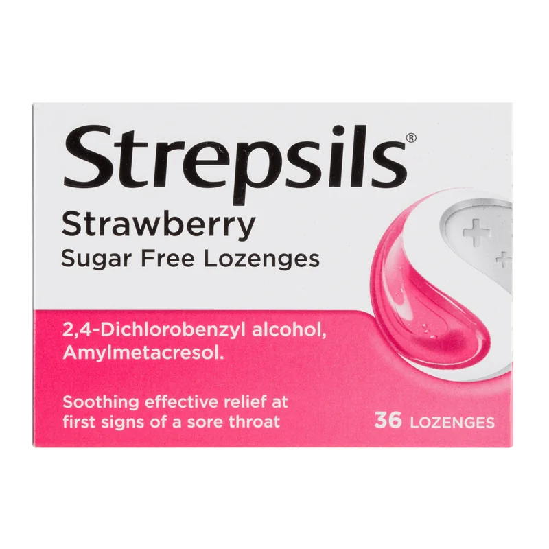 Strepsils Strawberry Sugar Free Lozenges